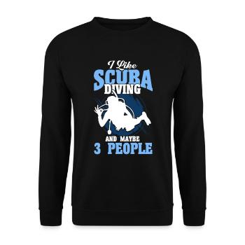 Sporttauchen Geschenk Unterwasser Sporttaucher - Unisex Pullover - Schwarz - Vorne - Alina (178cm) & Michal (187cm)