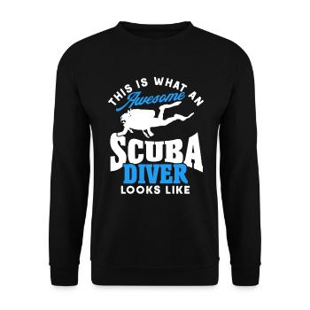 Sporttauchen Geschenk Unterwasser Sporttaucher - Unisex Pullover - Schwarz - Vorne - Alina (178cm) & Michal (187cm)