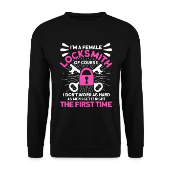Locksmith lock picking employee locksmith shop - Unisex Sweatshirt - black - Front - Alina (178cm) & Michal (187cm)