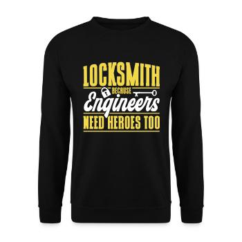 Locksmith Lock Picking Employee Locksmith - Unisex Sweatshirt - black - Front - Alina (178cm) & Michal (187cm)