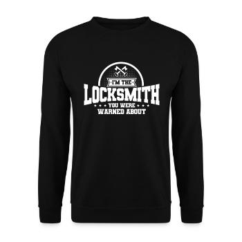Locksmith lock picking employee locksmith shop - Unisex Sweatshirt - black - Front - Alina (178cm) & Michal (187cm)