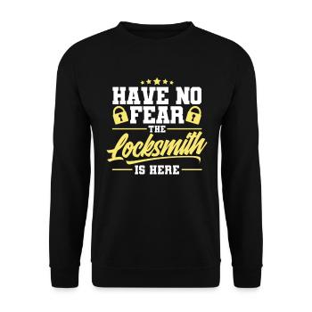 Locksmith lock picking employee locksmith shop - Unisex Sweatshirt - black - Front - Alina (178cm) & Michal (187cm)