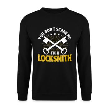 Locksmith lock picking employee locksmith shop - Unisex Sweatshirt - black - Front - Alina (178cm) & Michal (187cm)