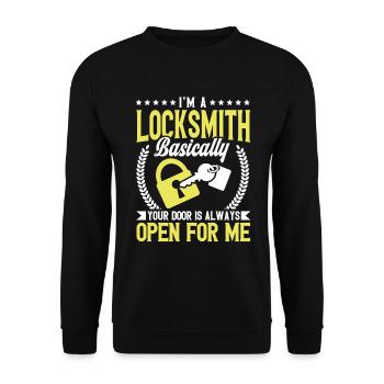 Locksmith Lock Picking Employee Locksmith - Unisex Sweatshirt - black - Front - Alina (178cm) & Michal (187cm)