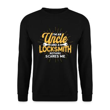 Locksmith Lock Picking Employee Locksmith - Unisex Sweatshirt - black - Front - Alina (178cm) & Michal (187cm)
