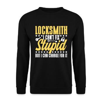 Locksmith Lock Picking Employee Locksmith - Unisex Sweatshirt - black - Front - Alina (178cm) & Michal (187cm)