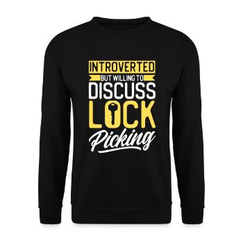 Locksmith Lock Picking Employee Locksmith - Unisex Sweatshirt - black - Front - Alina (178cm) & Michal (187cm)