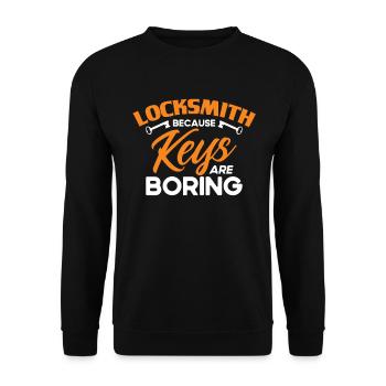 Locksmith Lock Picking Employee Locksmith - Unisex Sweatshirt - black - Front - Alina (178cm) & Michal (187cm)