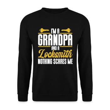Locksmith Lock Picking Employee Locksmith - Unisex Sweatshirt - black - Front - Alina (178cm) & Michal (187cm)