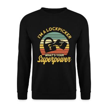 Locksmith Lock Picking Employee Locksmith - Unisex Sweatshirt - black - Front - Alina (178cm) & Michal (187cm)