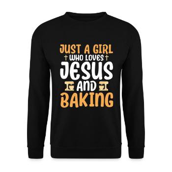 Bread Baking Gift Bakery Quote Baker - Unisex Sweatshirt - black - Front - Alina (178cm) & Michal (187cm)