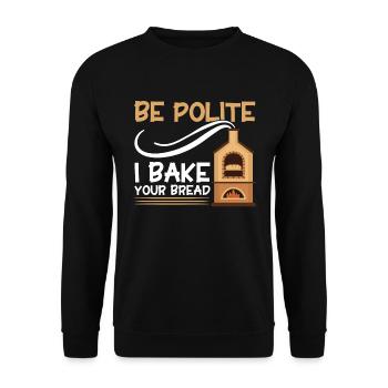 Bread Baking Gift Bakery Quote Baker - Unisex Sweatshirt - black - Front - Alina (178cm) & Michal (187cm)