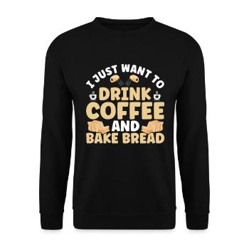 Bread Baking Gift Bakery Quote Baker - Unisex Sweatshirt - black - Front - Alina (178cm) & Michal (187cm)