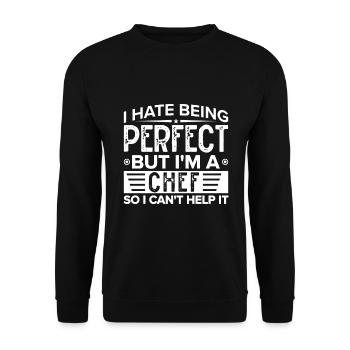 Chef Quote Gift Funny Chef - Unisex Sweatshirt - black - Front - Alina (178cm) & Michal (187cm)