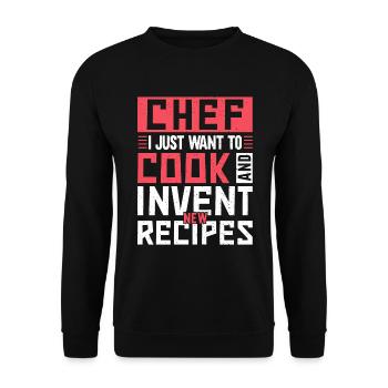 Küchenchef Spruch Geschenk Lustig Koch - Unisex Pullover - Schwarz - Vorne - Alina (178cm) & Michal (187cm)