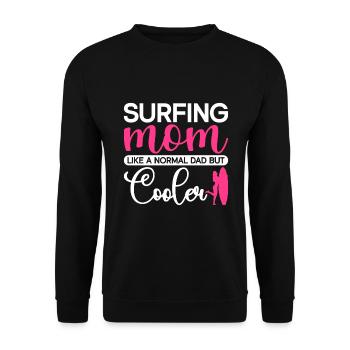 Surf Sports Surfboard Ocean Sunshine Surfer - Unisex Sweatshirt - black - Front - Alina (178cm) & Michal (187cm)