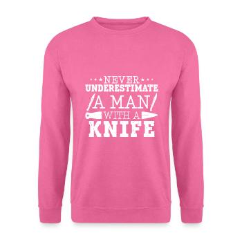 Messerwurfscheibe Geschenk Messerwerfer - Unisex Pullover - Pink - Vorne