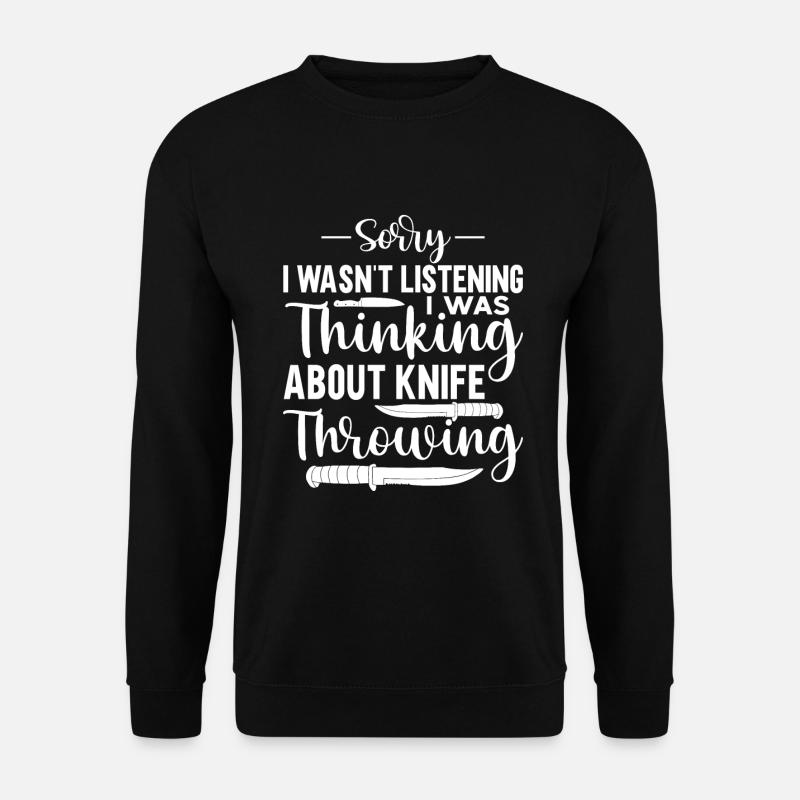 Messerwurfscheibe Geschenk Messerwerfer - Unisex Pullover - Schwarz
