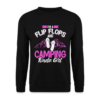 Camping Gift Funny saying for campers - Unisex Sweatshirt - black - Front - Alina (178cm) & Michal (187cm)