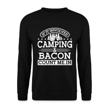 Camping Gift Funny saying for campers - Unisex Sweatshirt - black - Front - Alina (178cm) & Michal (187cm)