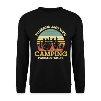 Camping Gift Drôle de dicton pour les campeurs - Sweat-shirt Unisexe - noir - Devant - Alina (178cm) & Michal (187cm)
