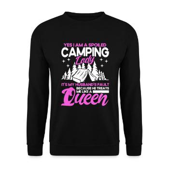 Camping Gift Drôle de dicton pour les campeurs - Sweat-shirt Unisexe - noir - Devant - Alina (178cm) & Michal (187cm)