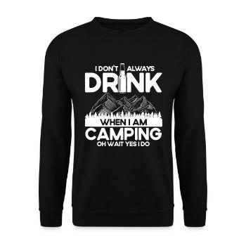 Camping Gift Drôle de dicton pour les campeurs - Sweat-shirt Unisexe - noir - Devant - Alina (178cm) & Michal (187cm)