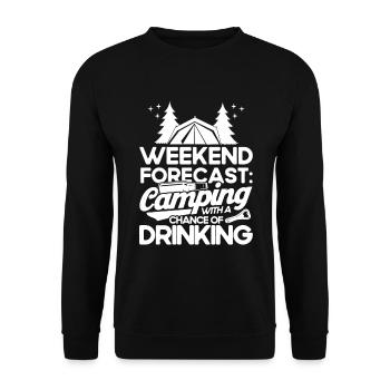 Camping Gift Drôle de dicton pour les campeurs - Sweat-shirt Unisexe - noir - Devant - Alina (178cm) & Michal (187cm)