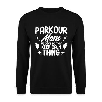 Parkour Cadeau Freerunning Parkour Runner - Sweat-shirt Unisexe - noir - Devant - Alina (178cm) & Michal (187cm)