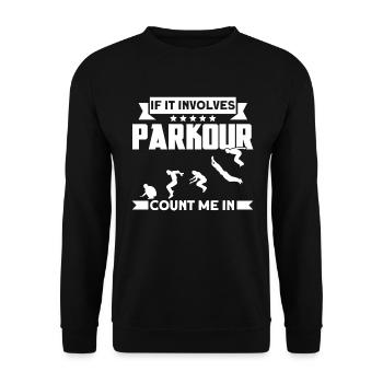 Parkour Cadeau Freerunning Parkour Runner - Sweat-shirt Unisexe - noir - Devant - Alina (178cm) & Michal (187cm)