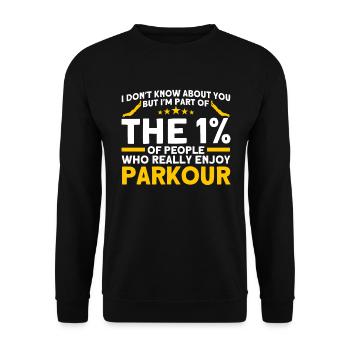 Parkour Cadeau Freerunning Parkour Runner - Sweat-shirt Unisexe - noir - Devant - Alina (178cm) & Michal (187cm)