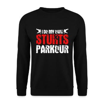 Parkour Cadeau Freerunning Parkour Runner - Sweat-shirt Unisexe - noir - Devant - Alina (178cm) & Michal (187cm)