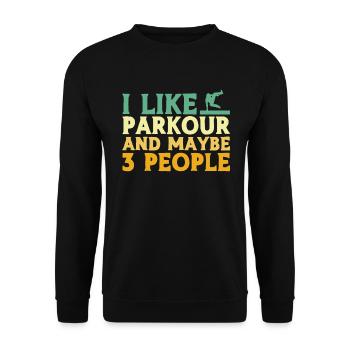 Parkour Cadeau Freerunning Parkour Runner - Sweat-shirt Unisexe - noir - Devant - Alina (178cm) & Michal (187cm)