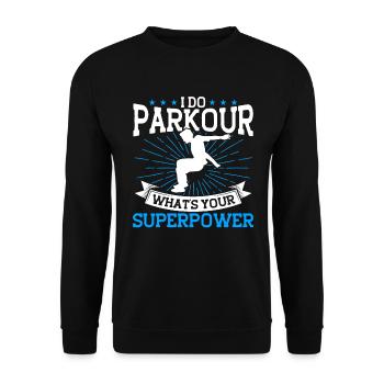 Parkour Cadeau Freerunning Parkour Runner - Sweat-shirt Unisexe - noir - Devant - Alina (178cm) & Michal (187cm)