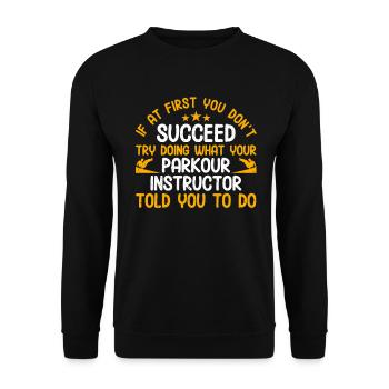 Parkour Cadeau Freerunning Parkour Runner - Sweat-shirt Unisexe - noir - Devant - Alina (178cm) & Michal (187cm)