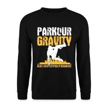 Parkour Cadeau Freerunning Parkour Runner - Sweat-shirt Unisexe - noir - Devant - Alina (178cm) & Michal (187cm)