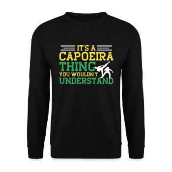 Capoeira Cadeau Brésil Arts Martiaux Capoeira - Sweat-shirt Unisexe - noir - Devant - Alina (178cm) & Michal (187cm)