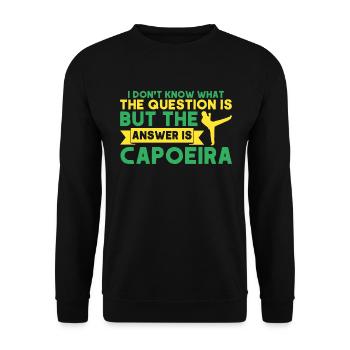 Capoeira Cadeau Brésil Arts Martiaux Capoeira - Sweat-shirt Unisexe - noir - Devant - Alina (178cm) & Michal (187cm)