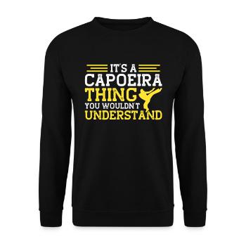 Capoeira Cadeau Brésil Arts Martiaux Capoeira - Sweat-shirt Unisexe - noir - Devant - Alina (178cm) & Michal (187cm)