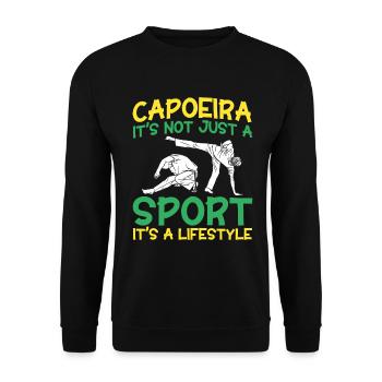 Capoeira Cadeau Brésil Arts Martiaux Capoeira - Sweat-shirt Unisexe - noir - Devant - Alina (178cm) & Michal (187cm)