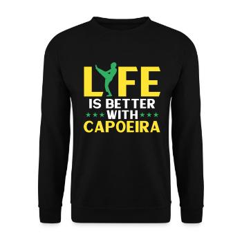 Capoeira Cadeau Brésil Arts Martiaux Capoeira - Sweat-shirt Unisexe - noir - Devant - Alina (178cm) & Michal (187cm)