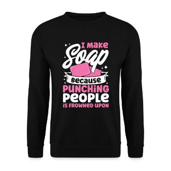 Soap Making Gift Homemade Soap Maker - Unisex Pullover - Schwarz - Vorne - Alina (178cm) & Michal (187cm)