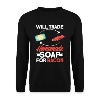 Fabrication de savon Cadeau Fabricant de savon maison - Sweat-shirt Unisexe - noir - Devant - Alina (178cm) & Michal (187cm)