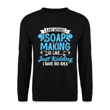 Soap Making Gift Homemade Soap Maker - Unisex Pullover - Schwarz - Vorne - Alina (178cm) & Michal (187cm)