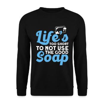 Soap Making Gift Homemade Soap Maker - Unisex Pullover - Schwarz - Vorne - Alina (178cm) & Michal (187cm)