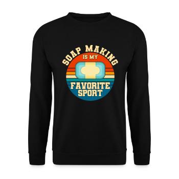 Fabrication de savon Cadeau Fabricant de savon maison - Sweat-shirt Unisexe - noir - Devant - Alina (178cm) & Michal (187cm)