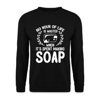 Soap Making Gift Homemade Soap Maker - Unisex Sweatshirt - black - Front - Alina (178cm) & Michal (187cm)