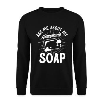 Fabrication de savon Cadeau Fabricant de savon maison - Sweat-shirt Unisexe - noir - Devant - Alina (178cm) & Michal (187cm)