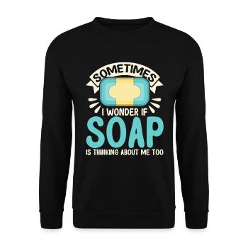 Soap Making Gift Homemade Soap Maker - Unisex Sweatshirt - black - Front - Alina (178cm) & Michal (187cm)