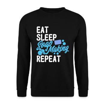 Fabrication de savon Cadeau Fabricant de savon maison - Sweat-shirt Unisexe - noir - Devant - Alina (178cm) & Michal (187cm)